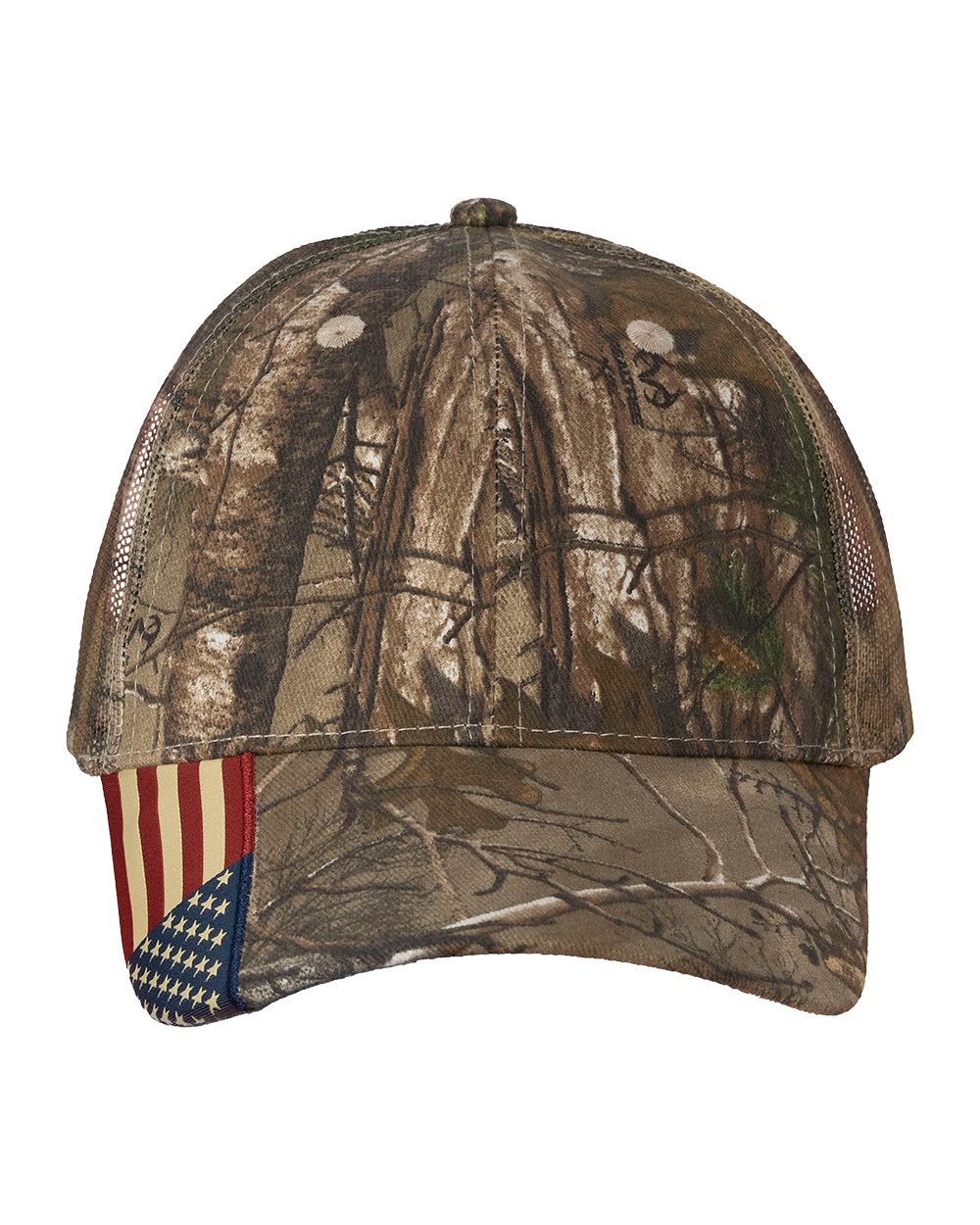 Kati - Gorra de malla tejida con camuflaje y bandera de EE. UU. - LC350M