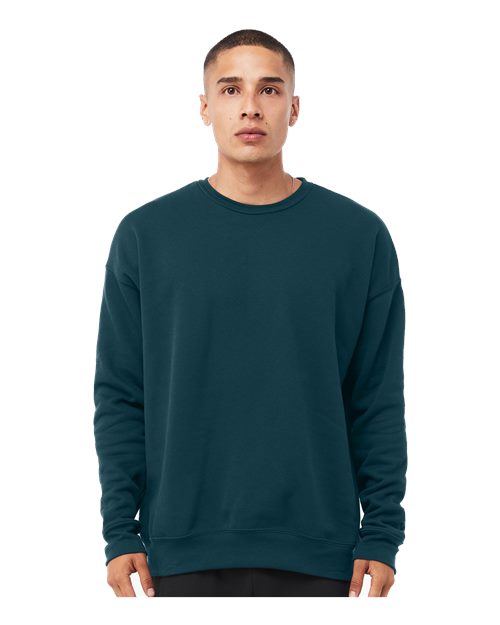 BELLA + CANVAS - Sudadera unisex de forro polar con hombros caídos y cuello redondo - 3945