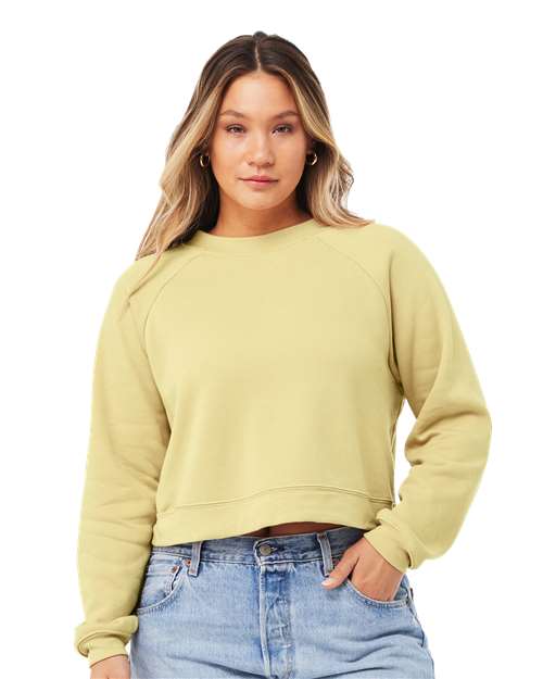 BELLA + CANVAS - Women's Crop Raglan Crewneck Sweatshirt - 7505