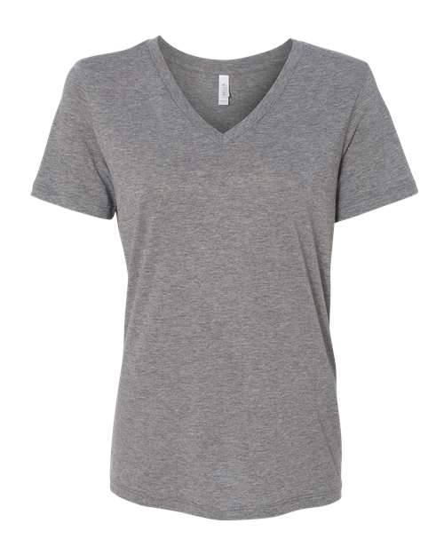 BELLA + CANVAS - Camiseta de cuello en V de mezcla tricolor para mujer - 6415