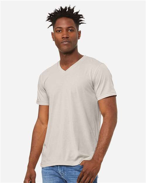 BELLA + CANVAS - Camiseta unisex con cuello en V y estampado jaspeado CVC - 3005CVC
