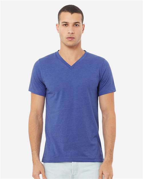 BELLA + CANVAS - Camiseta unisex con cuello en V y estampado jaspeado CVC - 3005CVC