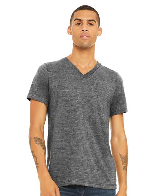 BELLA + CANVAS - Unisex Textured Jersey V-Neck Tee - 3655
