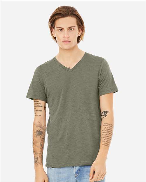 BELLA + CANVAS - Unisex Textured Jersey V-Neck Tee - 3655