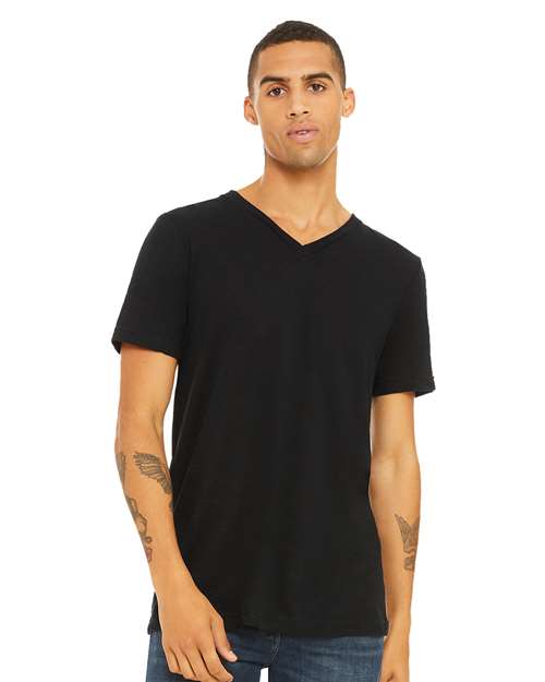BELLA + CANVAS - Unisex Textured Jersey V-Neck Tee - 3655