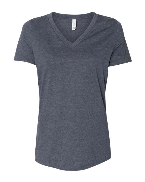 BELLA + CANVAS - Camiseta holgada de cuello en V con estampado jaspeado CVC para mujer - 6405CVC