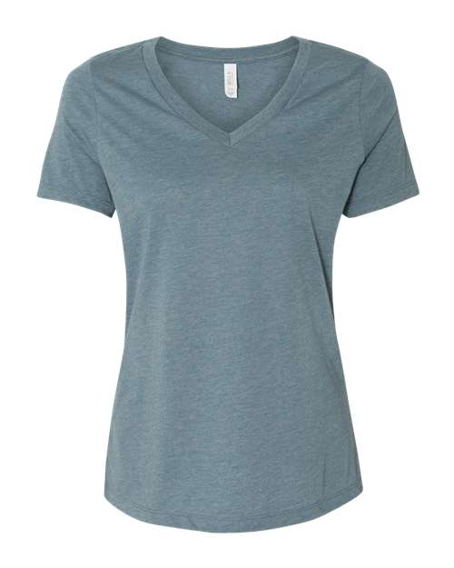 BELLA + CANVAS - Camiseta holgada de cuello en V con estampado jaspeado CVC para mujer - 6405CVC