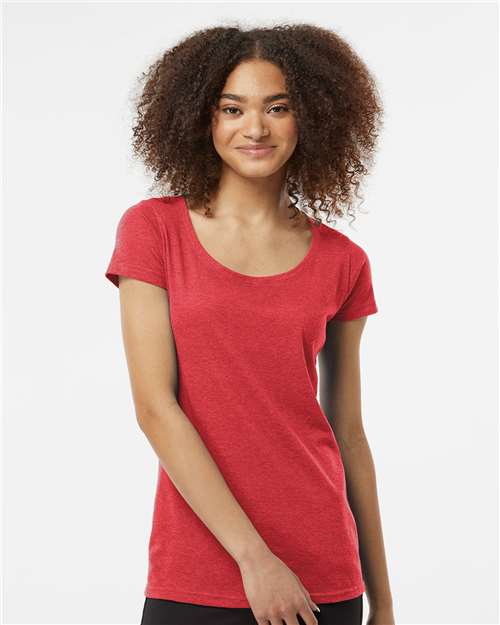 Tultex - Camiseta de cuello redondo con alto contenido de poliéster para mujer - 243