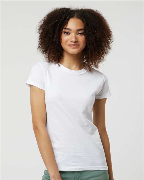 Tultex - Camiseta de punto fino y corte entallado para mujer - 213