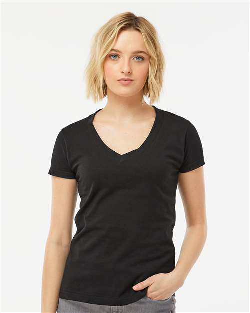 Tultex - Women's Fine Jersey V-Neck T-Shirt - 214