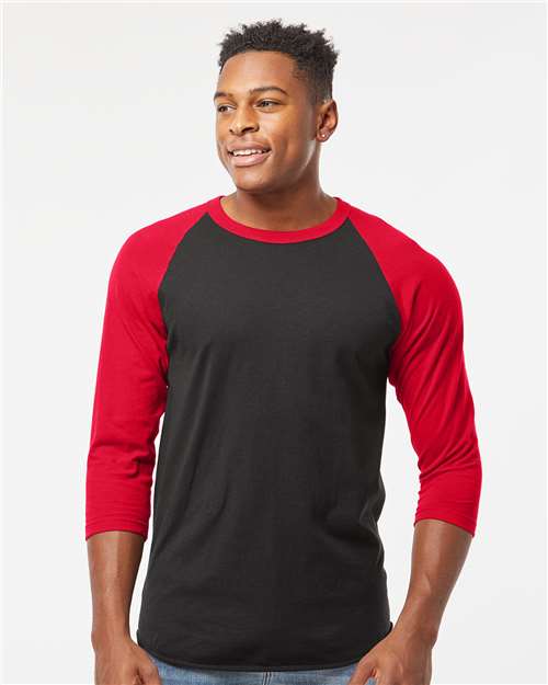 Tultex - Camiseta unisex de jersey fino raglán - 245