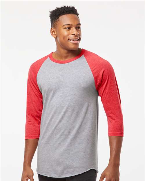 Tultex - Camiseta unisex de jersey fino raglán - 245