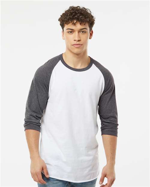 Tultex - Camiseta unisex de jersey fino raglán - 245
