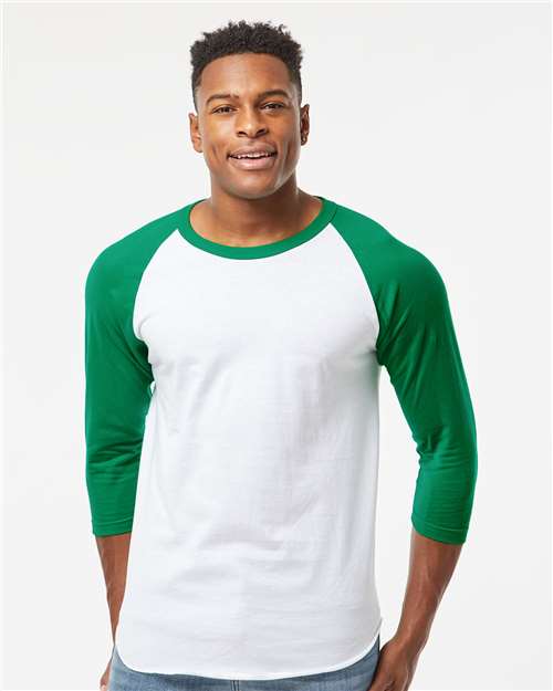 Tultex - Camiseta unisex de jersey fino raglán - 245