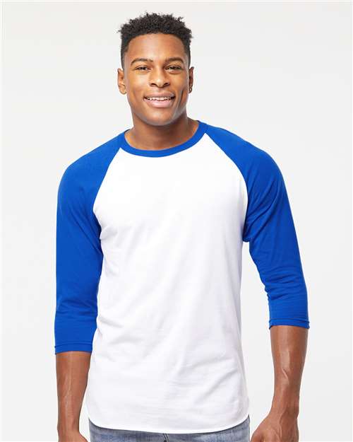 Tultex - Camiseta unisex de jersey fino raglán - 245