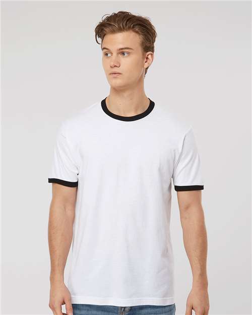 Tultex - Camiseta unisex de punto fino con ribetes - 246