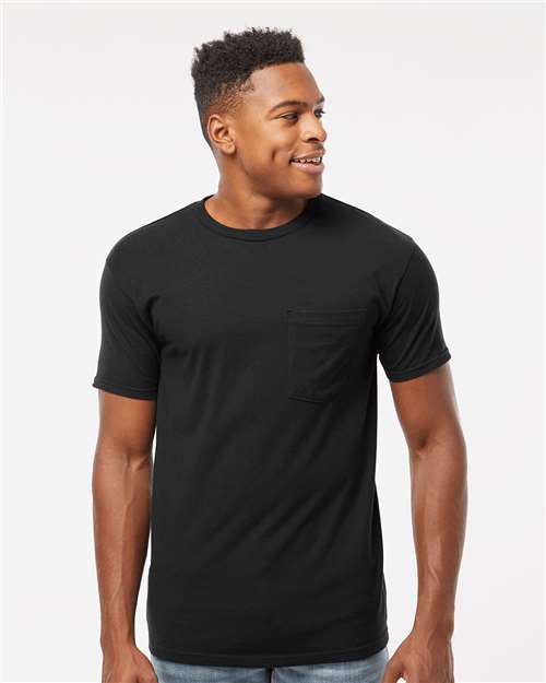 Tultex - Camiseta unisex de jersey grueso con bolsillo - 293