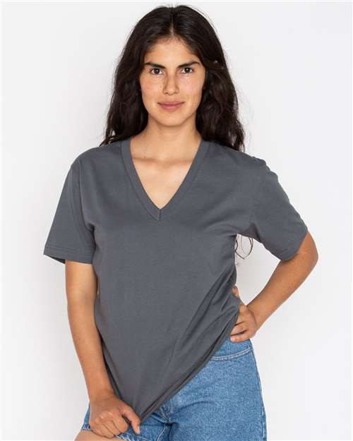 Los Angeles Apparel - Camiseta unisex de jersey fino con cuello en V, fabricada en EE. UU. - 24056