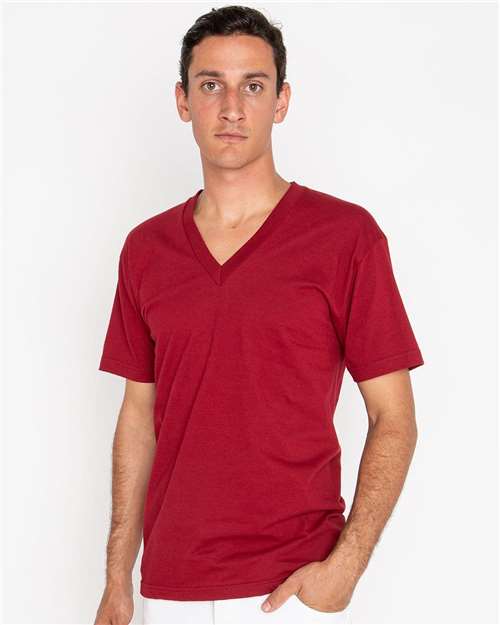 Los Angeles Apparel - Camiseta unisex de jersey fino con cuello en V, fabricada en EE. UU. - 24056