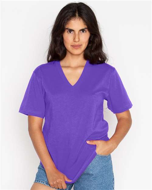 Los Angeles Apparel - Unisex USA-Made Fine Jersey V-Neck T-Shirt - 24056
