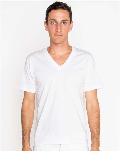 Los Angeles Apparel - Camiseta unisex de jersey fino con cuello en V, fabricada en EE. UU. - 24056
