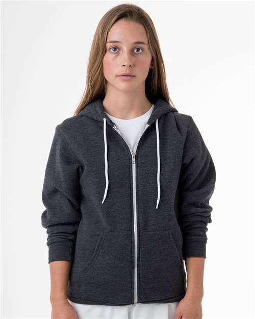 Los Angeles Apparel - Sudadera unisex de polar flexible con capucha y cremallera completa, fabricada en EE. UU. - F97