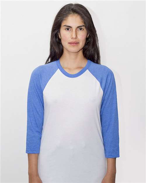 Los Angeles Apparel - Unisex USA-Made Three-Quarter Sleeve Raglan Baseball T-Shirt - FF53