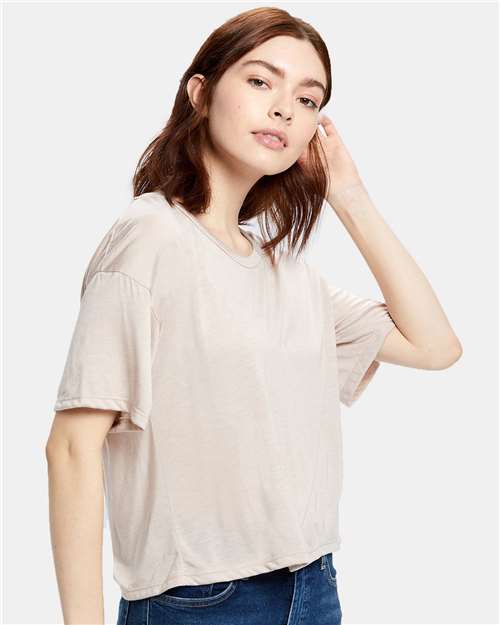 US Blanks - Camiseta de cuello abierto y corte cuadrado para mujer - US309