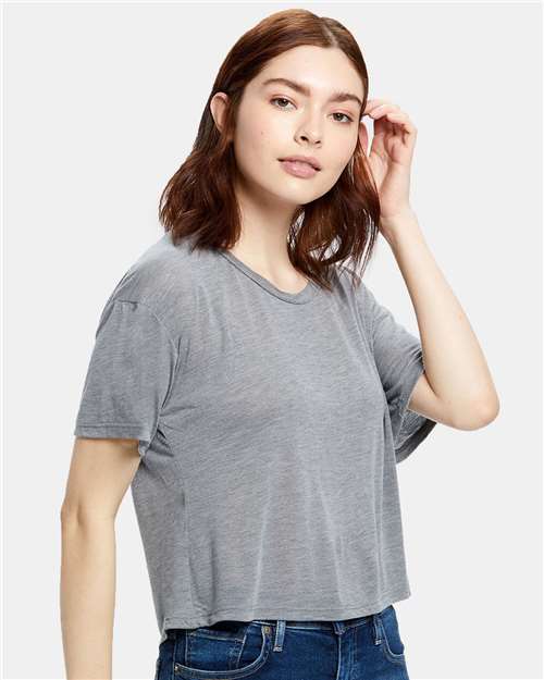 US Blanks - Camiseta de cuello abierto y corte cuadrado para mujer - US309