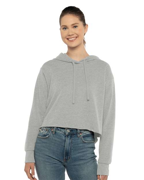 Next Level - Women's Laguna Sueded Raw Edge Crop Hoodie Sweatshirt - 9384