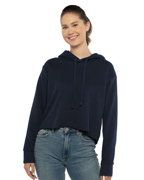 Next Level - Women's Laguna Sueded Raw Edge Crop Hoodie Sweatshirt - 9384
