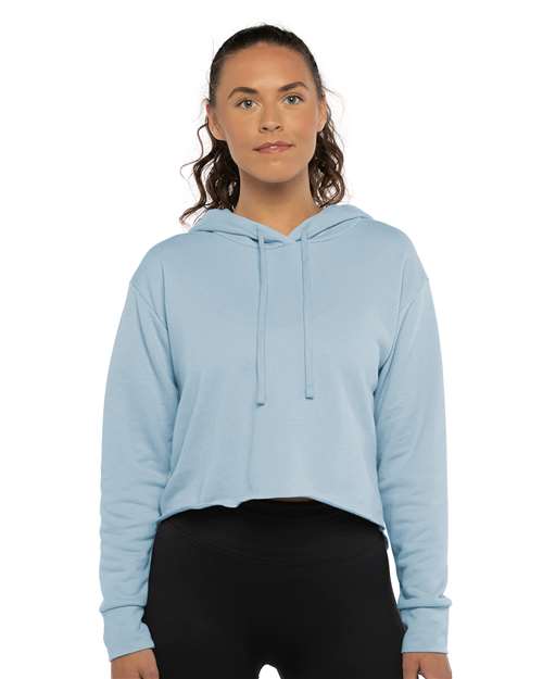 Next Level - Women's Laguna Sueded Raw Edge Crop Hoodie Sweatshirt - 9384