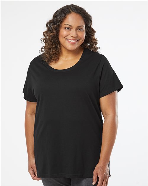 LAT - Women's Curvy Collection Fine Jersey Tee - 3816