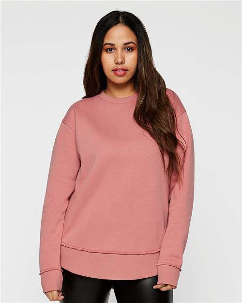 LAT - Sudadera de cuello redondo de polar para mujer - 3525