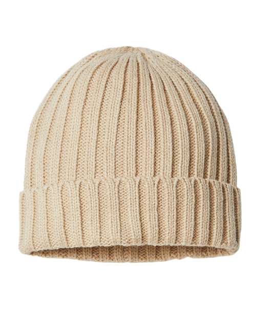 Atlantis Headwear - Gorro de punto trenzado sostenible con puños - SHORE
