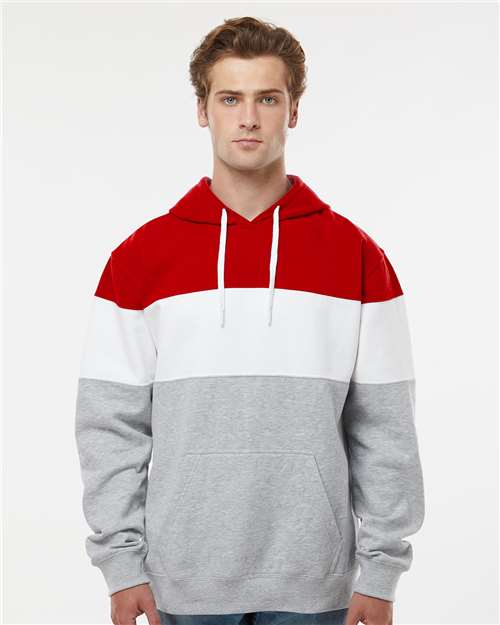 J. America - Men's Varsity Fleece Colorblocked Hooded Sweatshirt - 8644