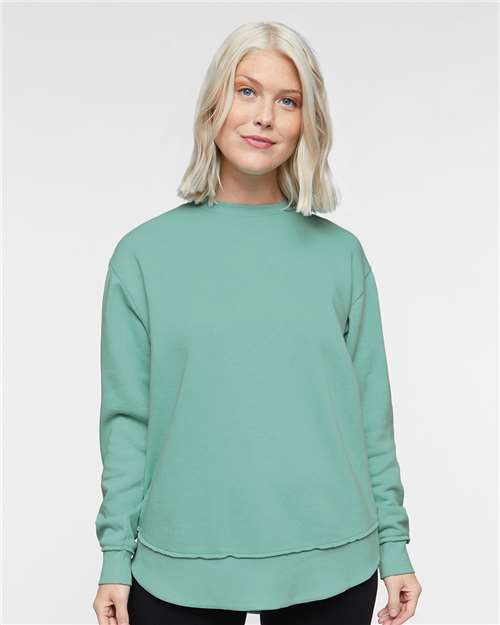 LAT - Sudadera de cuello redondo de polar para mujer - 3525