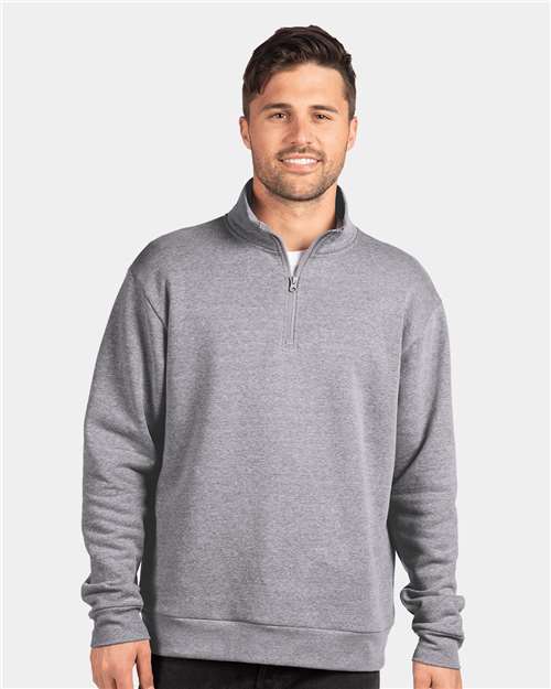 Next Level - Jersey unisex de polar con cremallera de un cuarto - 9643
