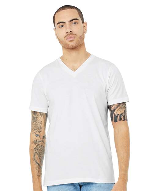 BELLA + CANVAS - Camiseta unisex con cuello en V y estampado jaspeado CVC - 3005CVC