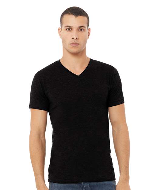 BELLA + CANVAS - Camiseta unisex con cuello en V y estampado jaspeado CVC - 3005CVC