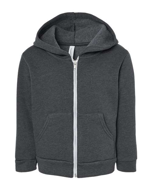 BELLA + CANVAS - Sudadera con capucha y cremallera completa de forro polar esponjoso para niños pequeños - 3739T