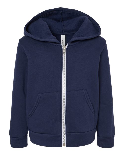 BELLA + CANVAS - Sudadera con capucha y cremallera completa de forro polar esponjoso para niños pequeños - 3739T