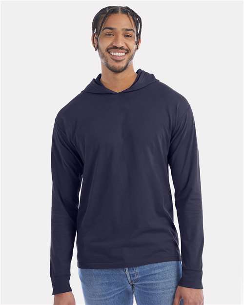 ComfortWash by Hanes - Camiseta unisex de manga larga con capucha y teñido en prenda - GDH280