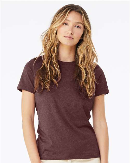 BELLA + CANVAS - Camiseta de corte relajado para mujer con tejido CVC jaspeado - 6400CVC