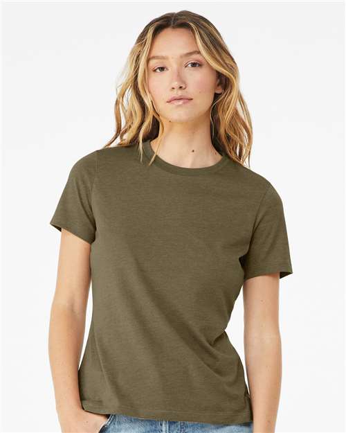 BELLA + CANVAS - Camiseta de corte relajado para mujer con tejido CVC jaspeado - 6400CVC