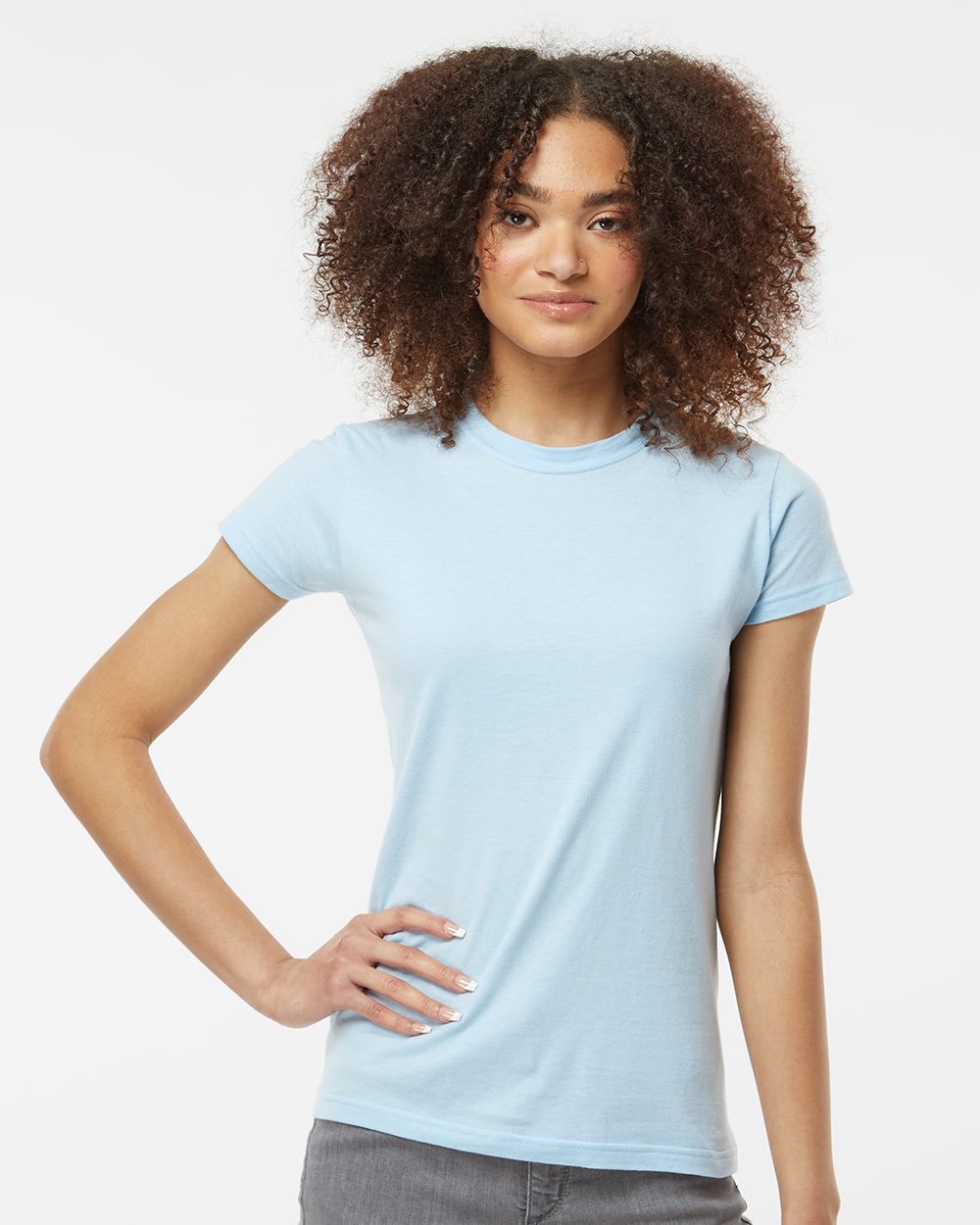Tultex - Camiseta de punto fino y corte entallado para mujer - 213