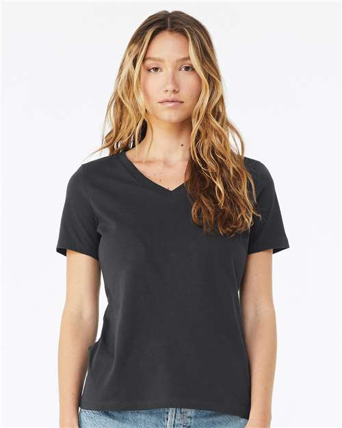 BELLA + CANVAS - Camiseta de jersey holgada con cuello en V para mujer - 6405