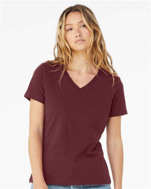 BELLA + CANVAS - Camiseta de jersey holgada con cuello en V para mujer - 6405