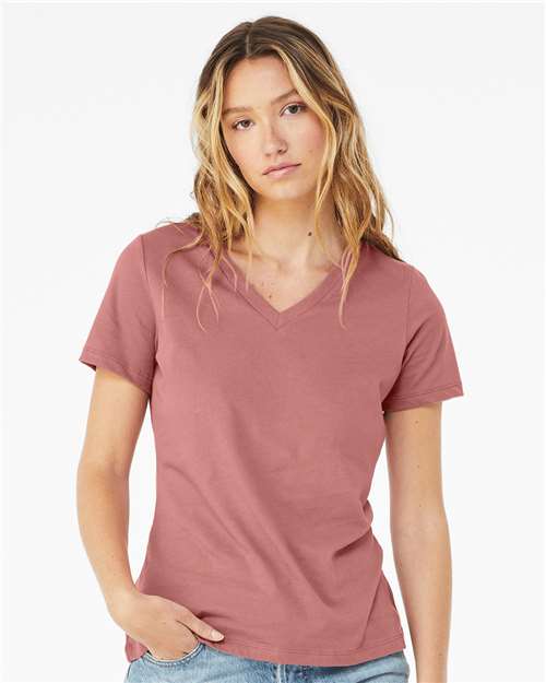 BELLA + CANVAS - Camiseta de jersey holgada con cuello en V para mujer - 6405