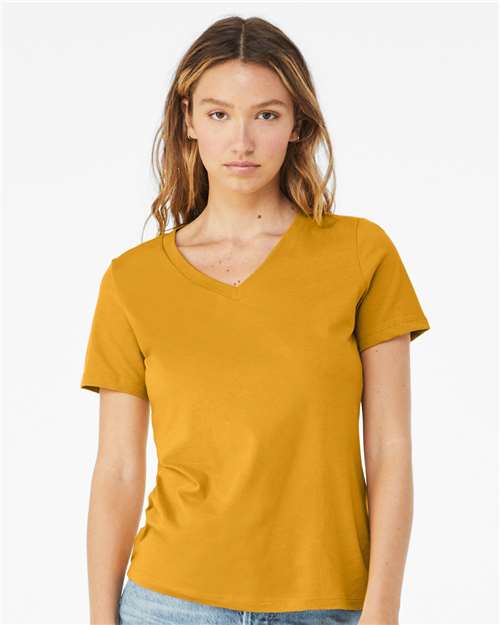 BELLA + CANVAS - Camiseta de jersey holgada con cuello en V para mujer - 6405